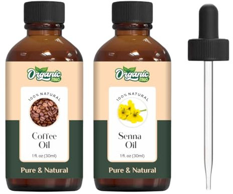 Organic Zing Essential &CarrierOil Duo - Coffee (Coffea) Oil (30ml) & Senna (Cassia Senna) Oil (30ml)