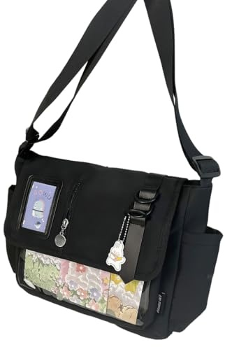 Borsa a tracolla in nylon stile college giapponese progettata per appassionati di anime e studenti pratica spaziosa