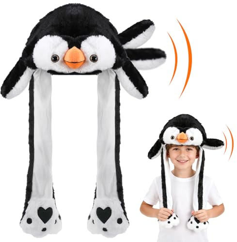 Hifot Animales Gorro Orejas Que Se Mueven, Peluche Gorro con Orejas Que Se Mueven, Sombreros Divertidos Móviles para Niñas Niños y Adultos para Halloween Navidad Carnaval Cumpleaños Fiestas Regalo