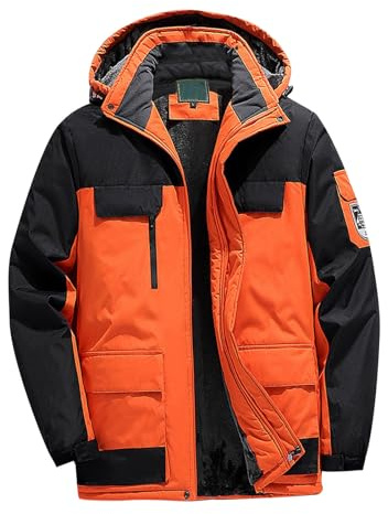 LCpddajlspig Snowboard Jacke, Ski Jacken Herren: Winterjacke Wasserdicht Warm Schneeanzug Parka Mit Kapuze Outdoorjacke Dicke Skianzug Gefütterte Wintermantel Winterparka L-9XL Übergröße