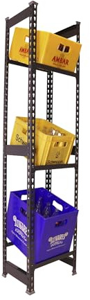 Simon Rack Drinks Crate Rack for 3 Crates, 1800 x 400 x 300 mm, Anthracite, Freestanding Metal Shelf for Water Crates, Beer Crates or Drinks Crates, for Kitchen, Garage or Cellar