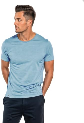 ALPIN LOACKER Coolmax Kortärmad Merinoull T-shirt för män, 150 g/m2, svettsäker, andningsbar T-shirt