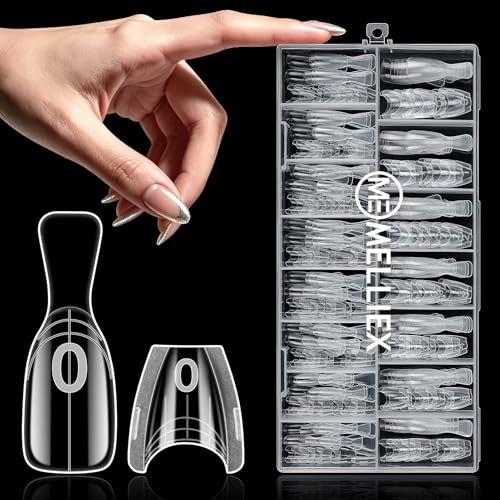 MELLIEX 240 Pezzi Sandwich Dual Form, Riutilizzabile Forme per Unghie Extension Trasparente, Gel Nail Forms Extension per Polygel Manicure Salone DIY（Circolare）