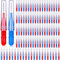 100 Stück Interdentalbürste Zahnstocher Dental Zahnseide Kopf Mundhygiene Interdentalbürste Zahnseide Zahnstocher Reiniger Zahnreinigung Werkzeug (Rot und Blau)