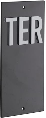 THIRARD - Plaque de Signalisation - Marquage Blanc sur Fond Noir - Panneau ABS à Visser - Idéal Pour Intérieur et Extérieur - Résistant et Durable - 56 x 130 mm - Noir