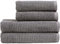 Christy Brixton Bath Towel Set | 2 Bath Towels 2 Hand Towels | Invigorating Textured Finish | Super Absorbent | 4 Piece Bathroom Towel Set | Titanium Grey