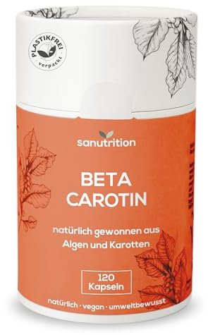 Beta Carotin aus Alge 50.000 IE Vitamin A pro Kapsel | 120 Kapseln | hochdosiert | aus Dunaliella-salina-Alge und Karotten-Extrakt | gute Bioverfügbarkeit und Verträglichkeit | vegan