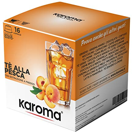 Karoma® capsule compatibili con Nescafè Dolce Gusto (16, The alla Pesca Freddo)
