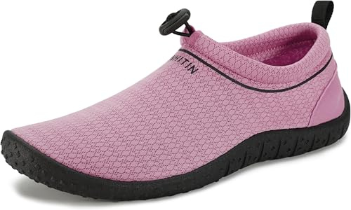WHITIN Water Shoes for Women Aqua Barefoot Swim Sneakers Beach Minimalist Size 8 Zero Drop Outdoor Surf Boating Kayak Sand Walking Socks Pink 39