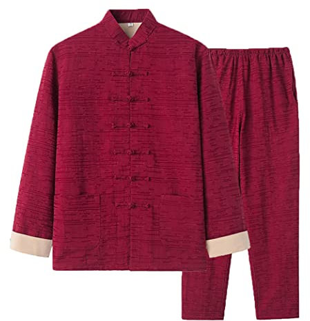 Chinesische Kleidung Jacquard-Tang-Anzug for Herren, traditionelle chinesische Kleidung, Kampfsport-Anzug, Kung-Fu-Uniformen, Baumwoll-Leinen, Tai-Chi-Kleidung, Zen-Meditationsuniform, Langarm-Shirt u