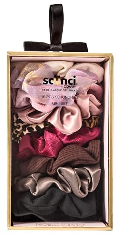 Scunci by Conair 10pk Scrunchie Set - hair ties - teen girl trends - hair elastics - hair accessories for girls and women - gifts for her - Assorted Velvet, Satin & Knit
