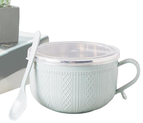 Generisch Tasses à soupe avec anses - 740 ml - Gobelet esthétique et bol avec couvercle - Grande tasse à soupe pour repas - Pour déjeuner, pâtes, sandwich, voyage, thé, café, flocons d'avoine