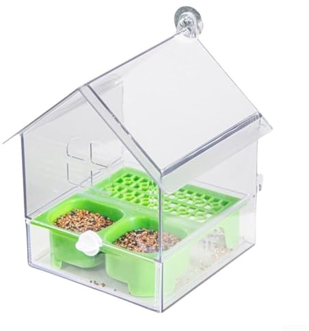 Comedero externo transparente extraíble para loros, estación de alimentación grande para guacamayos con diseño antiderrames, cuenco colgante para pájaros para jaula, bañera segura de ABS para pájaros
