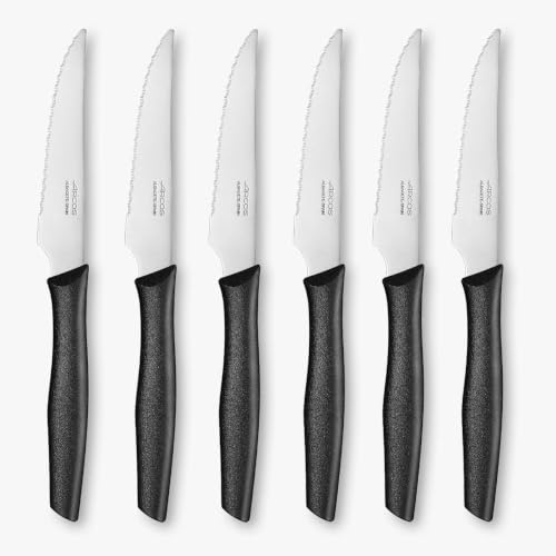 Arcos Serie Nova – köttknivsats – blad nitrum rostfritt stål 110 mm – handhandtag polypropen färg svart