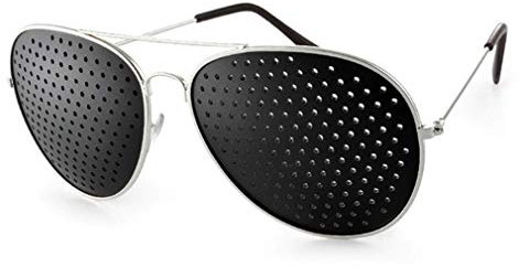 Rasterbrille im stylischen Metall Lochbrille für Augentraining zur Entspannung und gezieltem Training