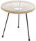Kare Design Beistelltisch Acapulco, Natur, 50cm Durchmesser, Indoor und Outdoor Tisch im Retro-Design, Kleiner Gartentisch, Couchtisch für Balkon, Garten, Terrasse, Schwarzes Stahlgestell, Glas