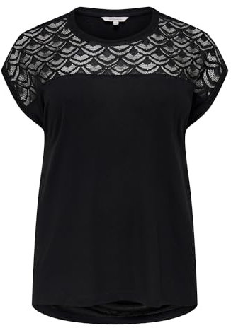 ONLY CARMAKOMA Damen CARFLAKE Life S/S Mix TOP JRS NOOS T-Shirt, Black, M-46/48