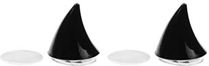 Agoky 2 x Motorrad Helm Hörner Eckdekoration Weiche Saugnapfpaste Typ Motorradhelm Umbauzubehör Motorradhelm Hörner Helm-Dekoration Zubehör Schwarz One Size