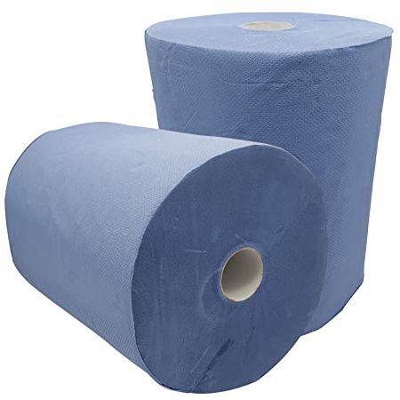 Putztuchrolle Recycling blau 1000 Blatt Industrieputztuchrollen Wischücher Putztücher Tücher Putzrollen Küchenrolle Küchenpapier Gastronomieputztuch