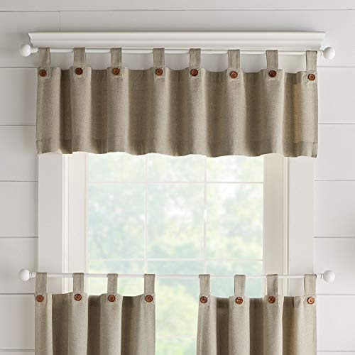 Elrene Home Fashions - Mantovana per finestra per cucina o bagno, 152 x 38 cm, lino