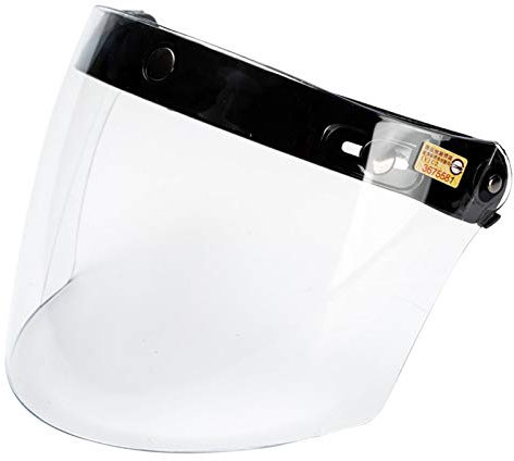 Blesiya Lente de Visera Up Down para 3 Cascos Abiertos Retro de Motocicleta a Presión - Claro