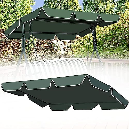 Toldo de repuesto para silla de columpio de jardín de 3 plazas, impermeable, resistente al viento, anti-UV, resistente a desgarros, cubierta superior para hamaca de jardín para exteriores (164 x 114 x
