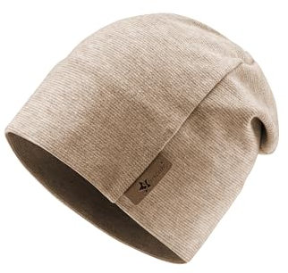 Sterntaler Beanie aus Mischgewebe in Melange Optik - Zeitlose Unisex Mütze mit feinen Streifen - warm, weich und bequem - rost, Größe 53