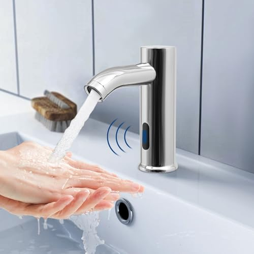 Grifo de baño inteligente por infrarrojos de acero inoxidable con válvula angular, sensor automático, grifo para lavabo, fregadero de cocina con mangueras, grifo mezclador sin contacto, ahorro de agua