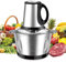 Trituradora de mini alimentos eléctrica de 600w, picadora de carne controlada a 3 velocidades, con tazón de acero inoxidable 2l, para cocina, comida para bebés, comida para mascotas