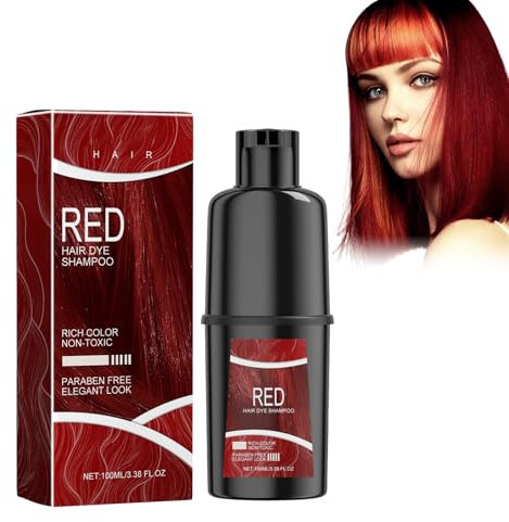 Champú Para Teñir El Cabello 3 En 1 - Instantáneo Y Natural, Duradero Para Hombres Y Mujeres (Rojo)
