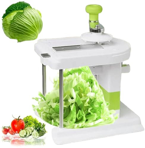 Manuell roterbar kålskärare, hushållsroterande kålförstörare, surkålssallatförstörare med 3 blad av rostfritt stål, skär 5 kg på 5 minuter, for grönsaker, kål, tomat