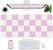 BLESWIN Leather Mouse Pad Protector, Large Desk Mat with PU Leather, Non-Slip Office Desk Pad, Waterproof Writing Pad for Office and Home(35.4in*15.7in, Purple Plaid)
