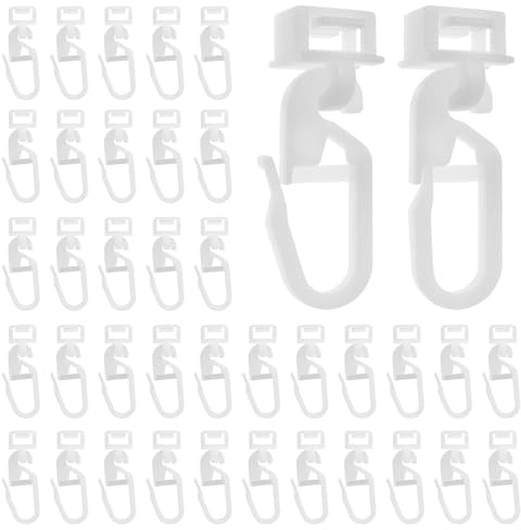 100 Stück Gardinengleiter für Innenlaufschienen, Gardinenröllchen für Schiene, 8,5 mm Faltengleiter für Gardinenschienen, Vorhangschienen, Gardinenhaken zum Einhängen, Gleitet Leise und Zuverlässig