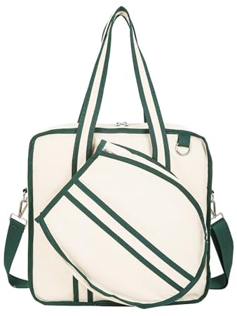 F Fityle Borsa da Tennis, Borsa da Tennis, Sport all'Aria Aperta, Attrezzatura Sportiva per Esterni per, per Racchetta di Grande capacità, Beige