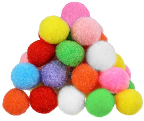 Tyqour 100 Pompones De Colores Para Manualidades, Bolas De Fieltro De 3 Cm, Poliéster, Multicolor, Para Navidad, Pascua, Niños Y Fiestas