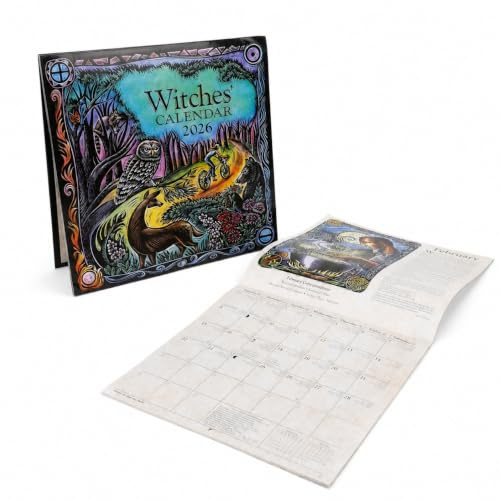 Elprico Calendario delle Streghe 2026, Agenda Astrologica da Parete con Rituali di Incantesimi e Fasi Lunari, per la Decorazione della Parete di Casa