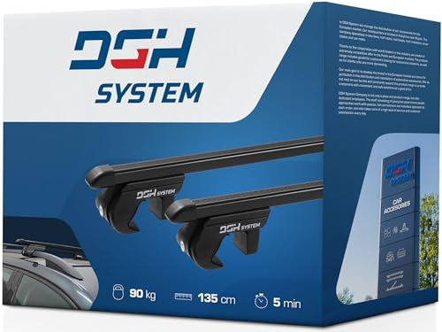 DGH System Barres de Toit transversales Barres Compatible avec Mercedes-Benz GLB X247 SUV 5-Portes Depuis 2020 Max 90 kg 135 cm Acier