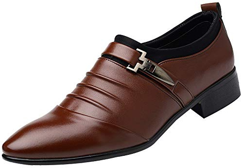 Skor herr läder eleganta, arbetsskor män lätta sommarläderskor mode kostymskor spets bröllopsskor mjuk sula slip-skor bekväma fritidsskor halkfria affärsskor