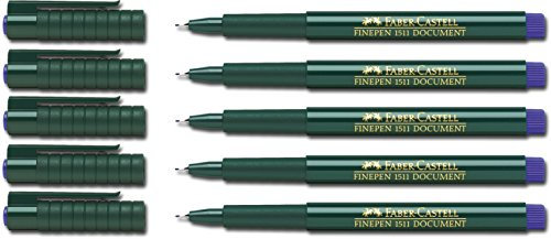 Faber-Castell Finepine 1511-0,4 mm, blau, 5 Stifte