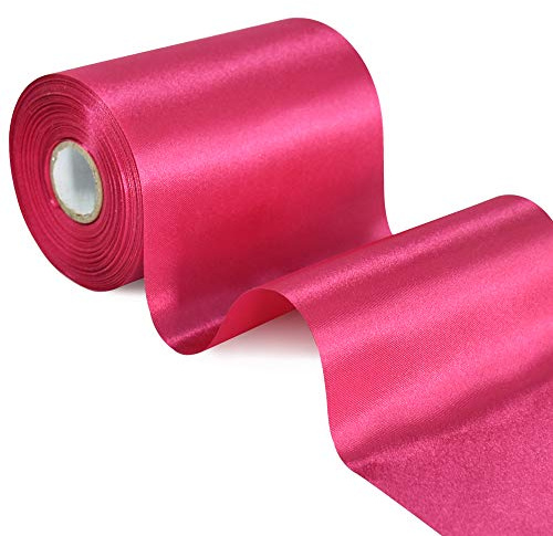 TONIFUL brett satinband färgat tygband för presentband öppning av bågen stor öppning av band stolen bröllop fest dekoration alla hjärtans dag julros röd 10 cm x 20 m