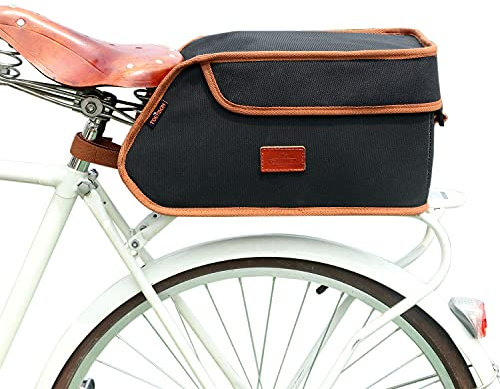 Tourbn wasserdichte Fahrradtasche aus Segeltuch, isoliert, Kühltasche zum Mitnehmen, Lebensmittellieferung, Schwarz