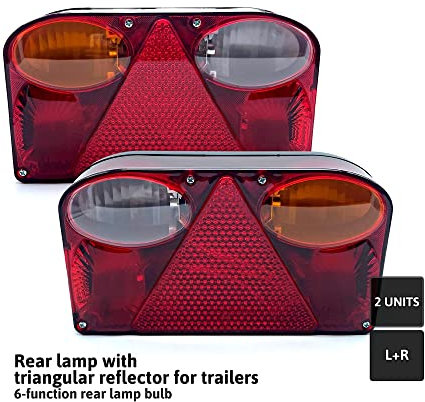 DOJA Barcelona | Fanali Posteriori Rimorchio | Fanali Rimorchio 6 Funzioni | Luce di Posizione, Luce Targa, Luce Freno, Indicatore Direzione, Fendinebbia, Retromarcia | Fari Posteriori Trattore