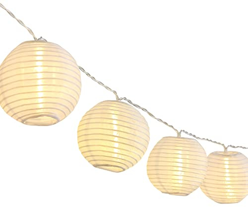 Magicnight Lantern String Lights Solar Powered 20 Waterproof Mini Nylon Paper Balls for Outdoor Decoration,Warm White