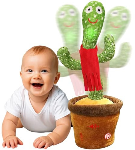 Edencomer Cactus che balla e ripete, cactus parlante volume regolabile, cactus ha una funzione di registrazione di bagliori danzanti, peluche interattivo ripete
