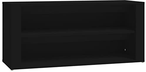 vidaXL Étagère à Chaussures Range-chaussures Armoire de Rangemente Meuble à Chaussures Entrée Couloir Noir 100x35x45 cm Bois d'Ingénierie