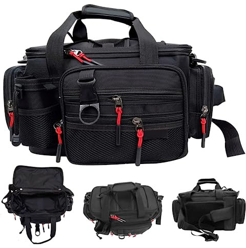 Angreifer Tackle-Taschen große Angeltaschen mit gepolstertem Griff multifunktionaler Tackle-Aufbewahrungsbeutel für Camping-Wanderreisen