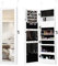 HOMASIS Specchio Portagioie da Parete con 12 Luce LED, Specchio a Figura Intera con Cornice, Armadietto Portagioie con Serratura e Specchio Intero, 120 x 37 x 9 cm, Bianco