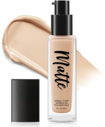 Boobeen Fondotinta liquido opaco, fondotinta in crema a copertura totale impermeabile, fondotinta di base per una finitura naturale, a lunga durata e leggero (30ml)