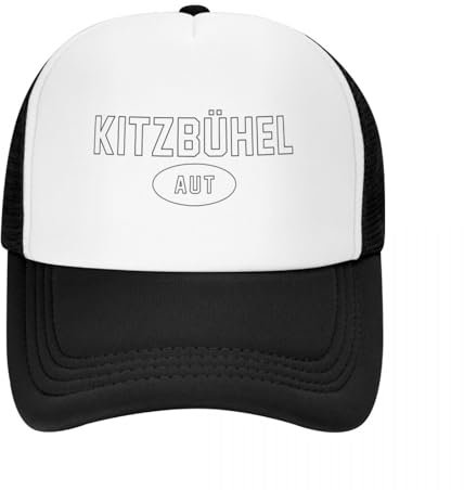 ZTQTQZZ Atmungsaktiv Mesh Baseballmütze Sporthut Kitzbühel AUT Black Outline Baseball Cap Snapback Cap Mütze Basecap Baseball Für Herren Damen