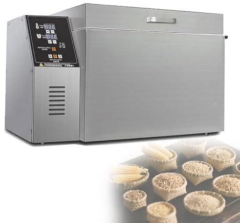 Tostador de café, tostador de granos eléctrico de acero inoxidable, máquina para tostar granos de café, tiempo y temperatura ajustables para hornear café, castañas, cacahuetes, granos Type5